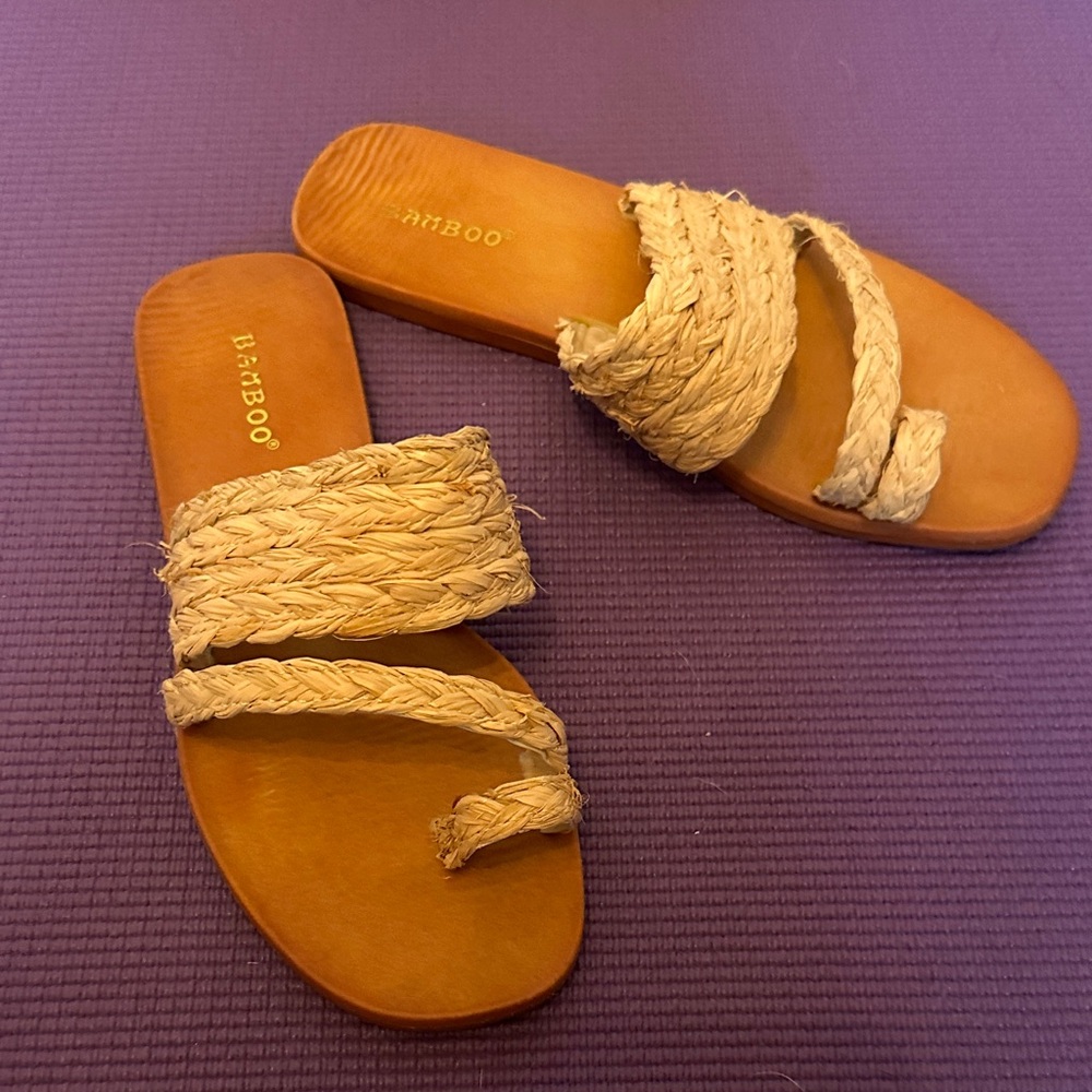 BAMBOO Women's Braided Tan Sandals